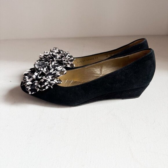Ron White All Day Heels Black Suede Floral Loafers 37 - Picture 5 of 7